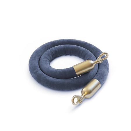 MONTOUR LINE Velvet Rope Grey With Satin Brass Snap Ends 8ft.Cotton Core HDVL510Rope-80-GY-SE-SB